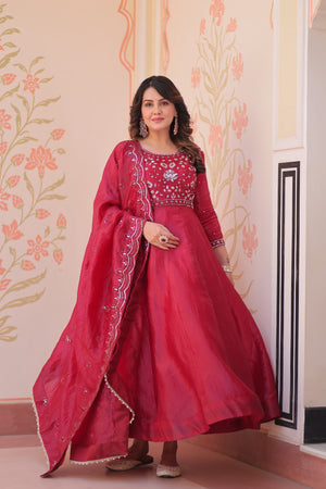gold crush designer gown with dupatta