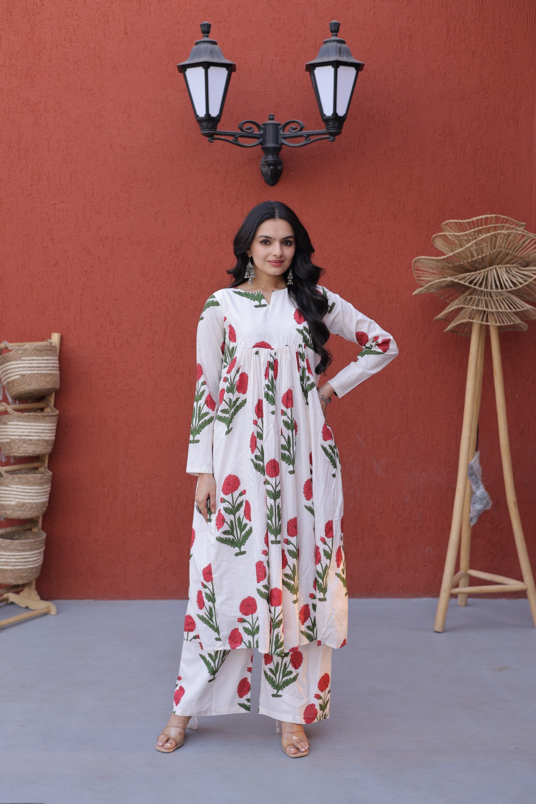 This printed cotton kurti pant set is perfect for daily wear, office use, and casual outings with breathable fabric and floral design.