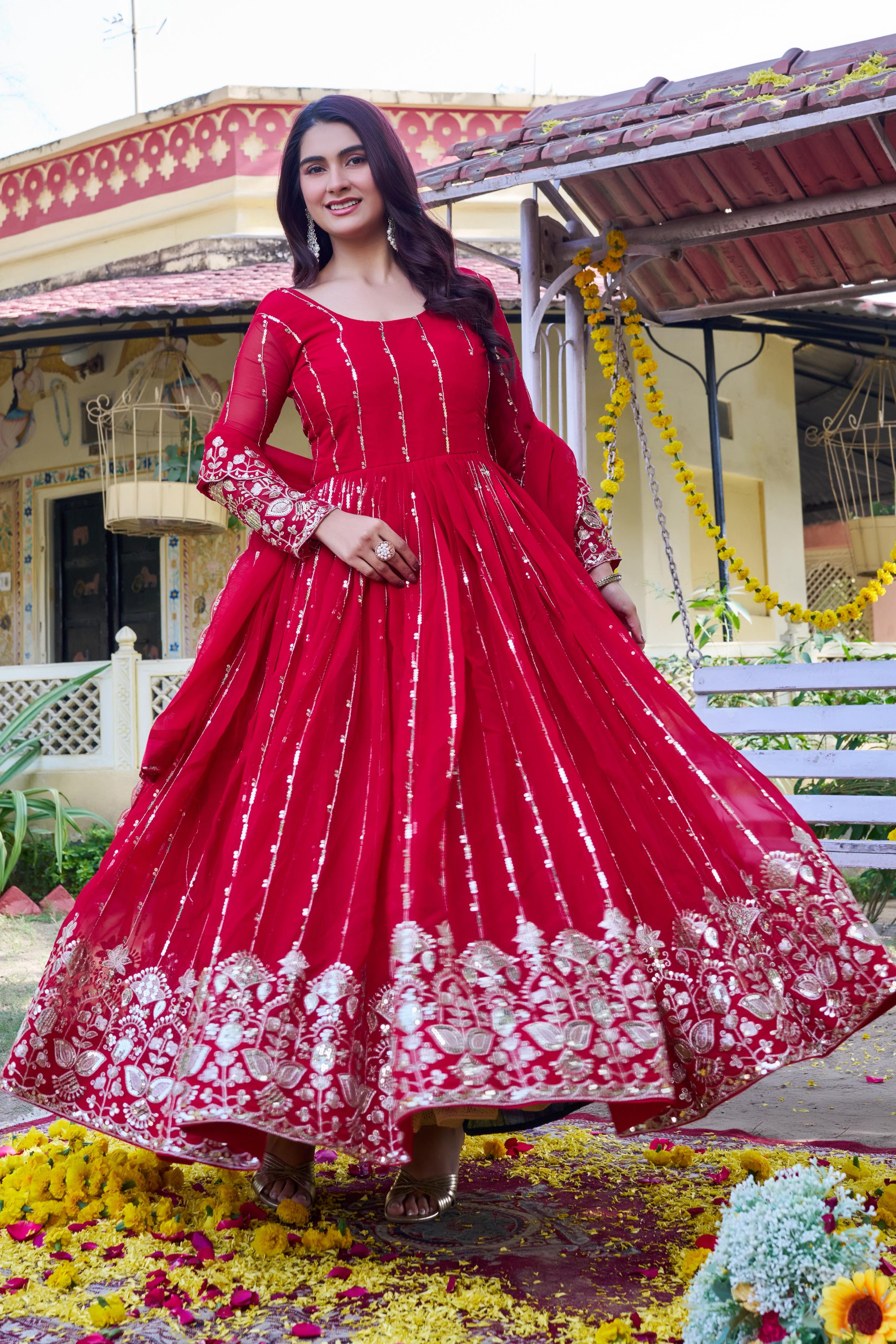 wedding guest designer anarkali gown