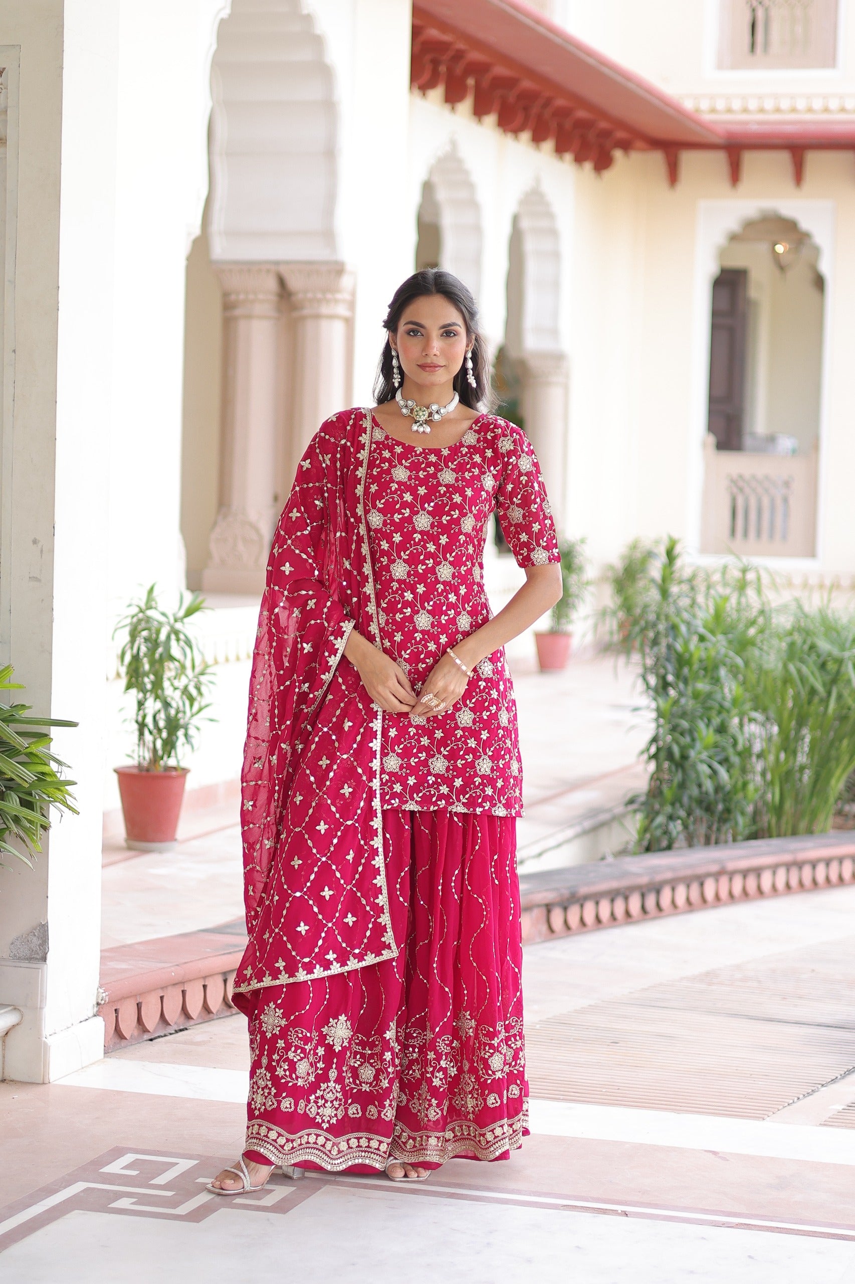 Wedding wear kurti sharara suit