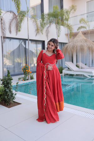 Kali pattern flared anarkali suit