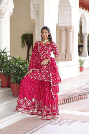 Party wear embroidered sharara set