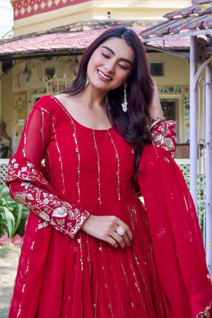 elegant festive georgette gown