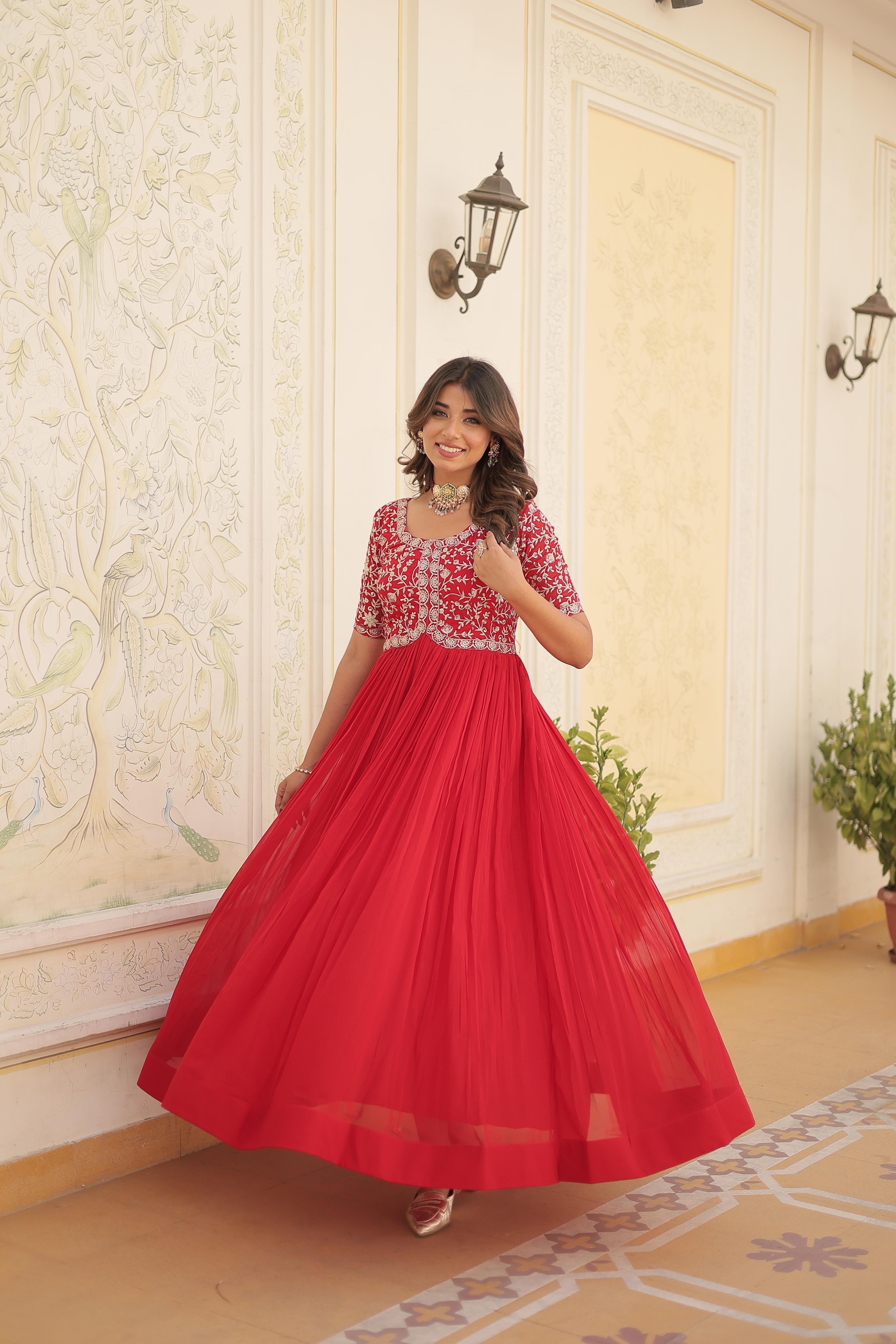 gown with zari and sequin work