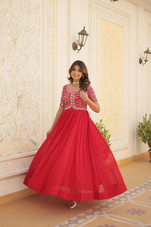 gown with zari and sequin work