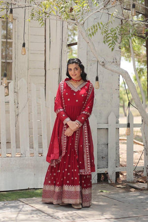 women gown with dupatta