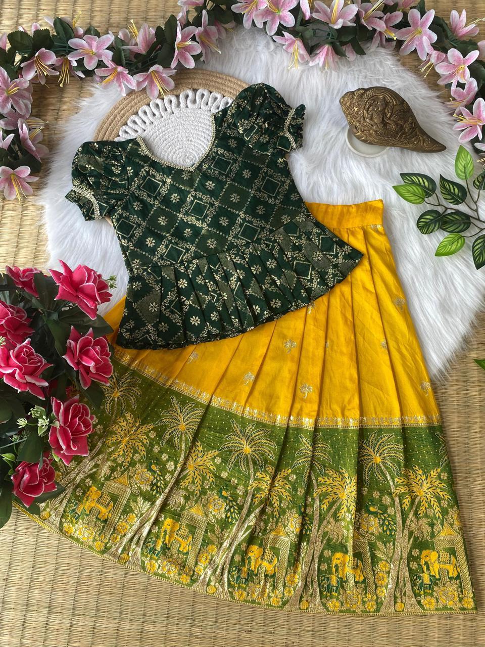 Premium quality silk lehenga for girls