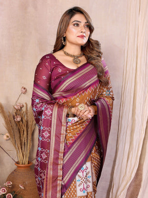 traditional ikkat weaving saree for women