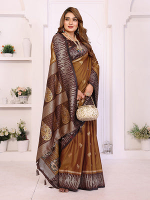 Party wear dual tone silk saree