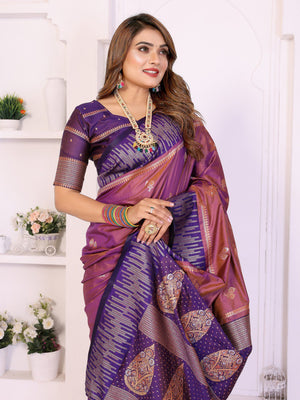 Party wear dual tone purple saree