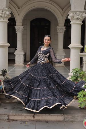 Elegant Black Ethnic Lehenga Choli