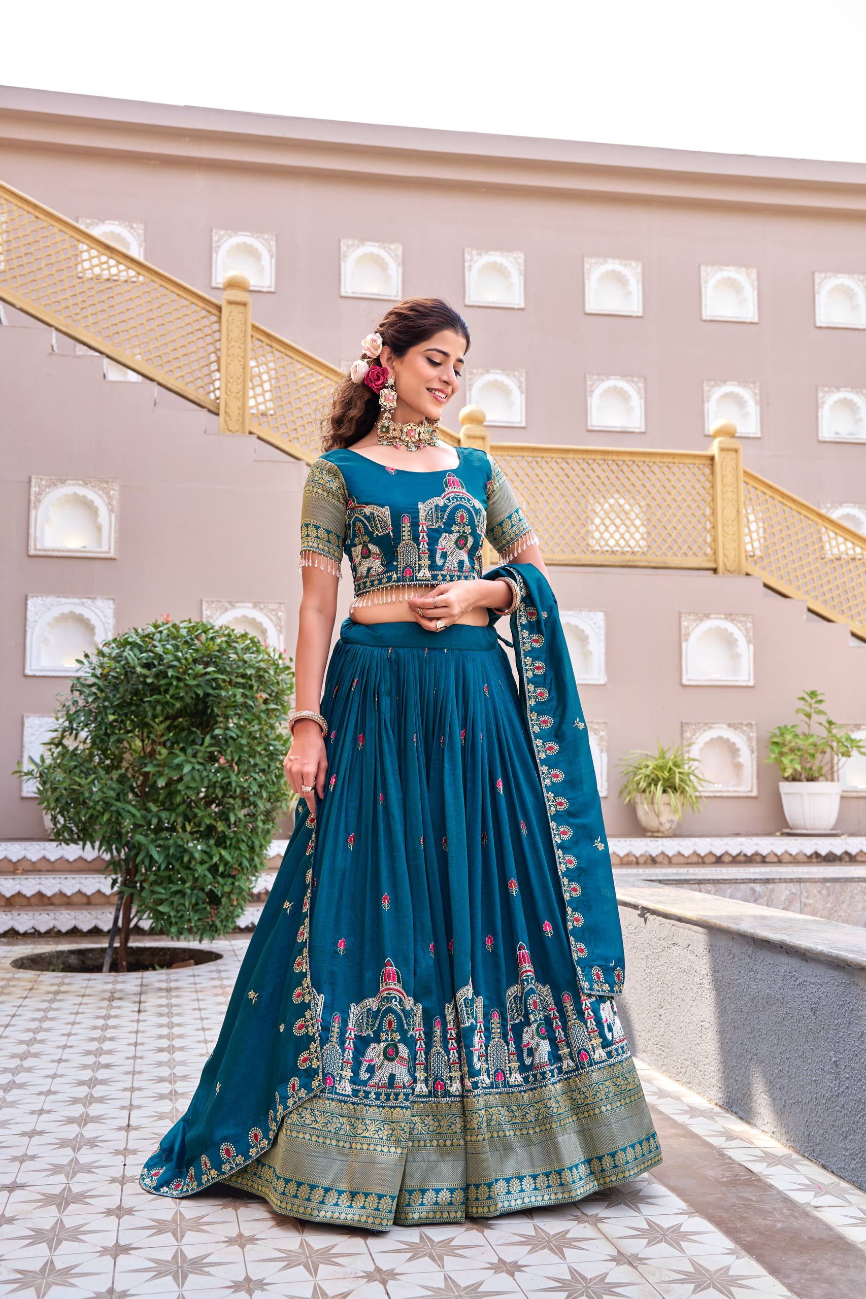 traditional indian wedding lehenga outfit