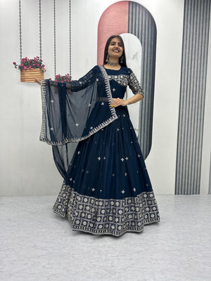 Elegant fox georgette lehenga choli india