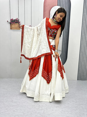 Real mirror work on festive choli

