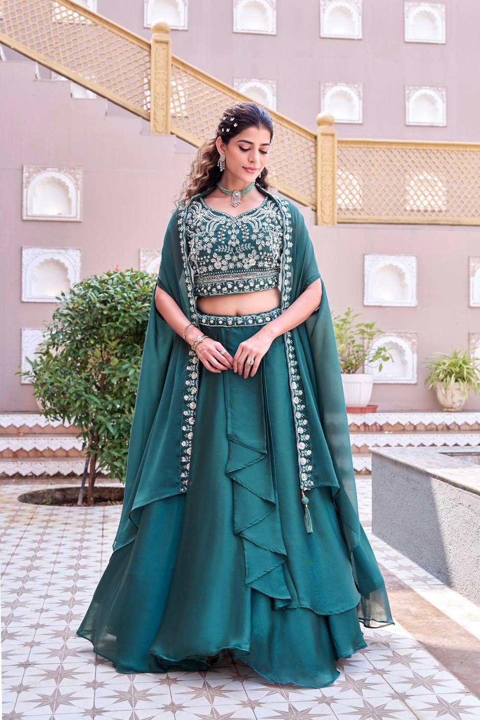Royal lehenga choli design for engagement and reception wear