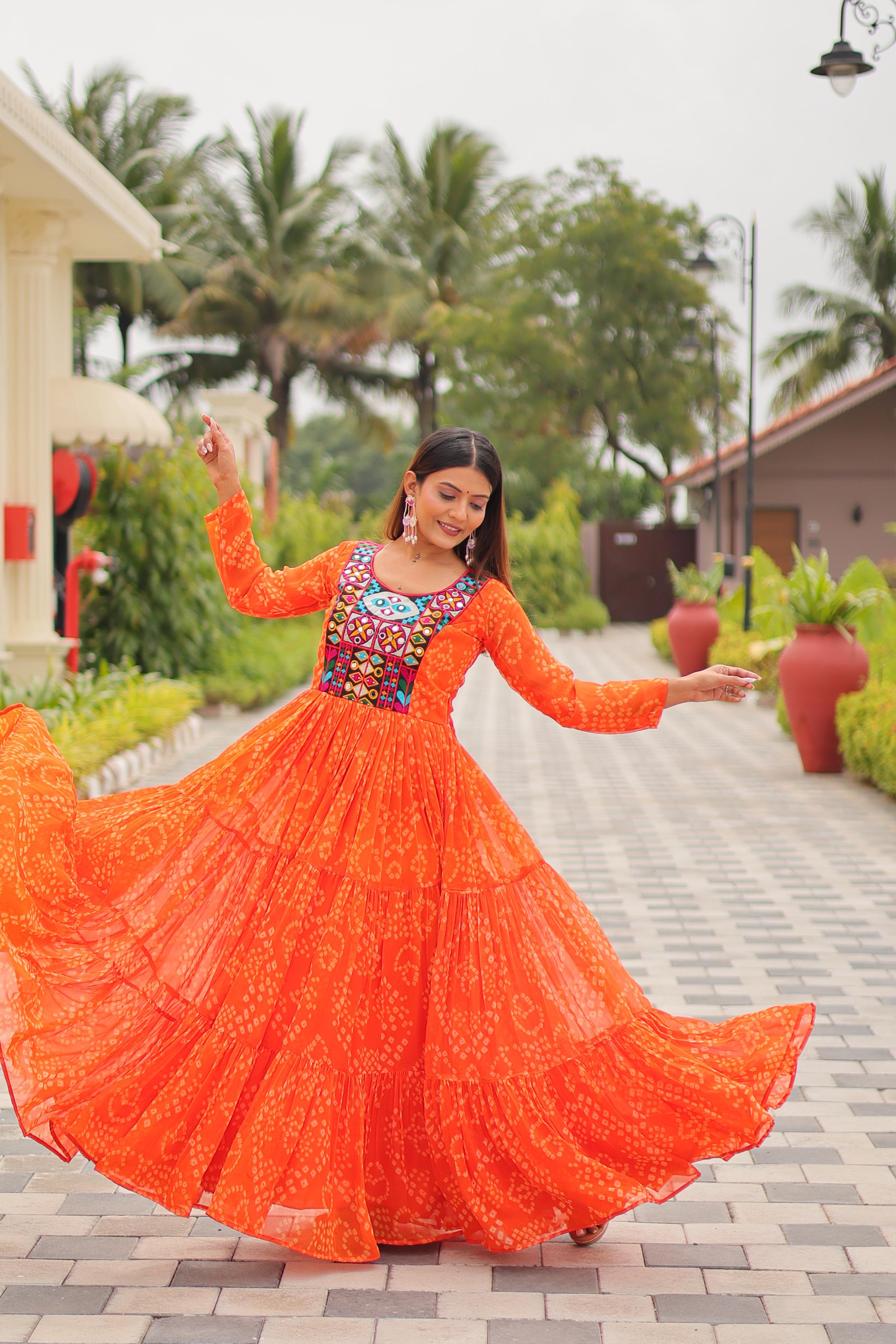 Indian ethnic faux georgette gown collection by VastralyN