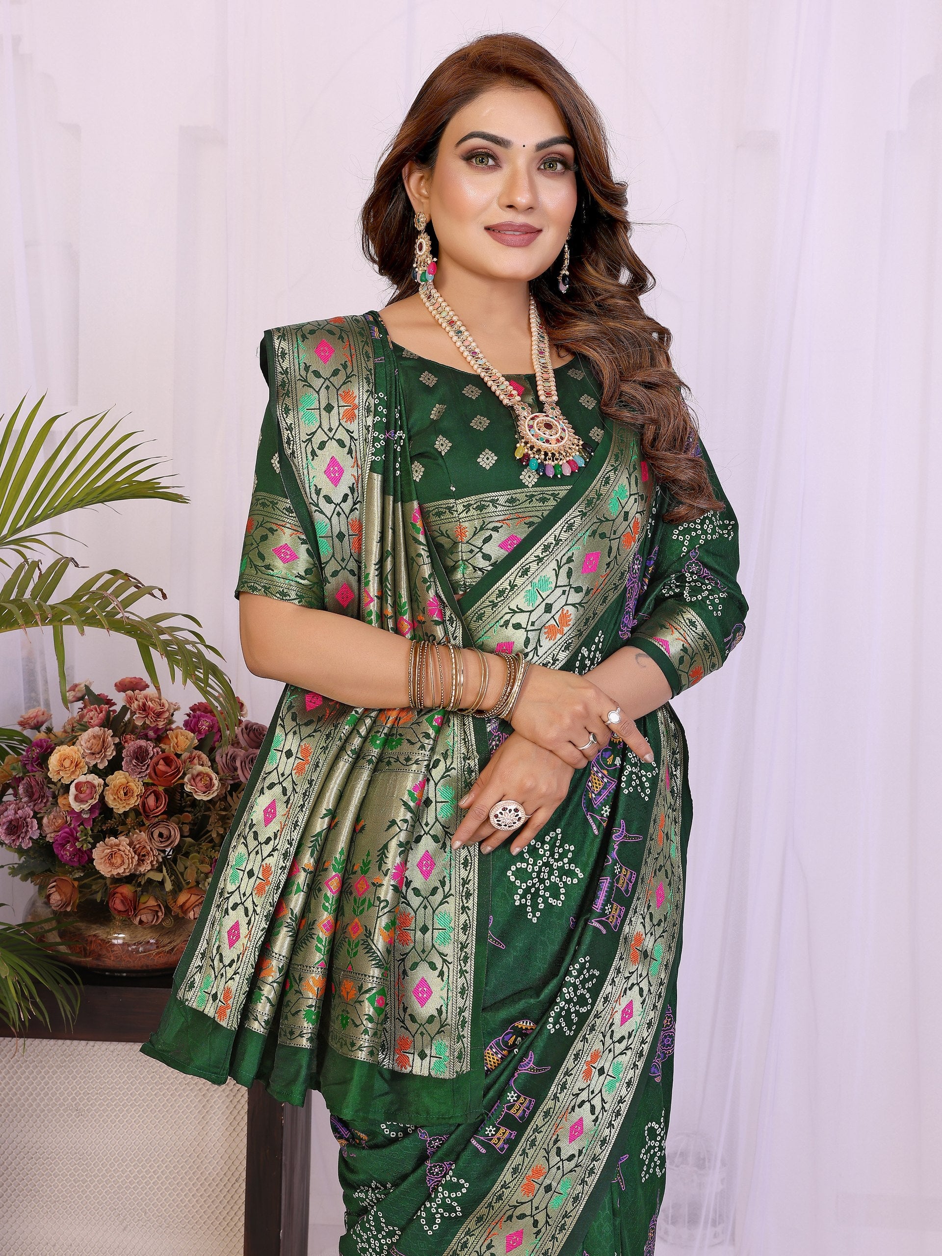 Ethnic Dola Silk Saree With Blouse
