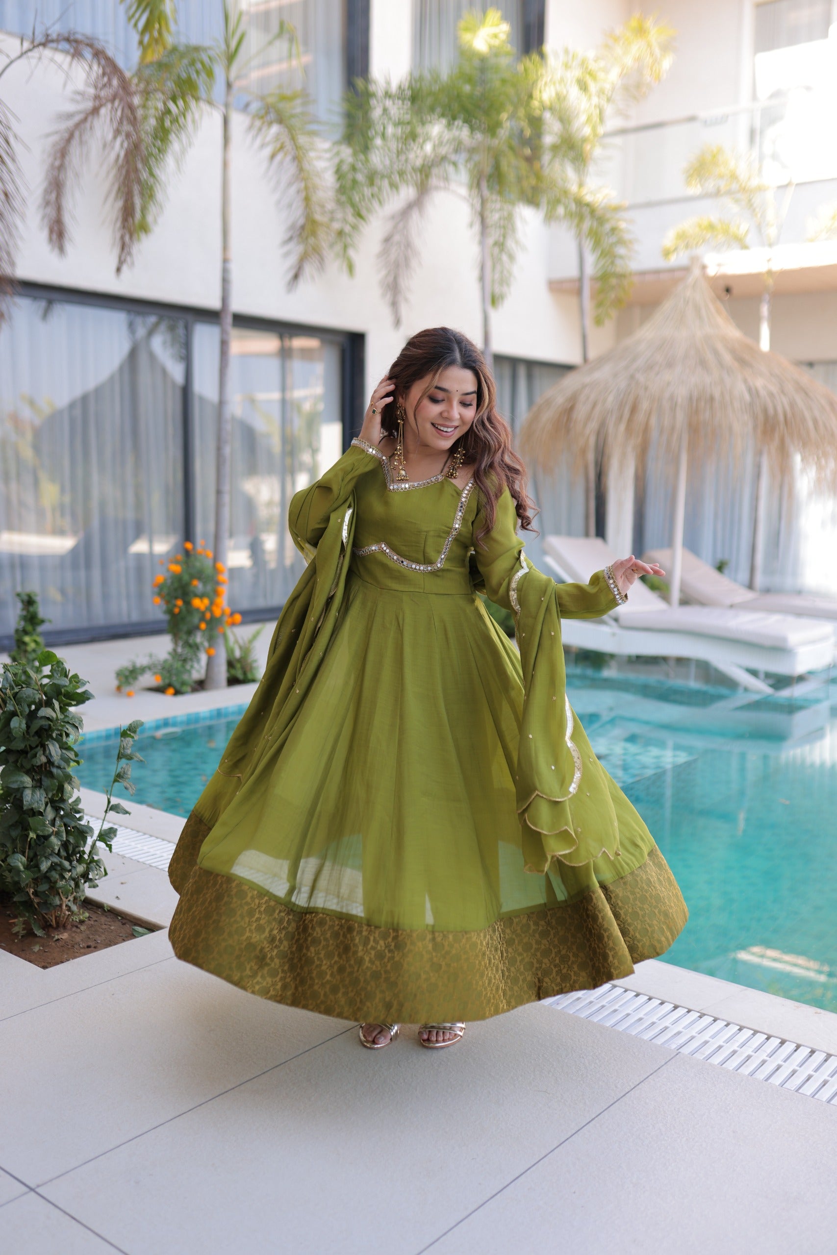 Full sleeves mul chanderi kurti