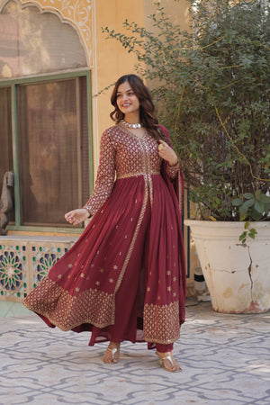  party wear gown with dupatta