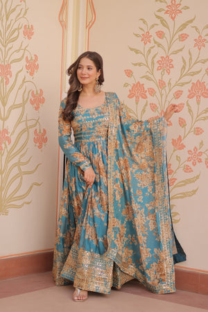 designer silk gown
