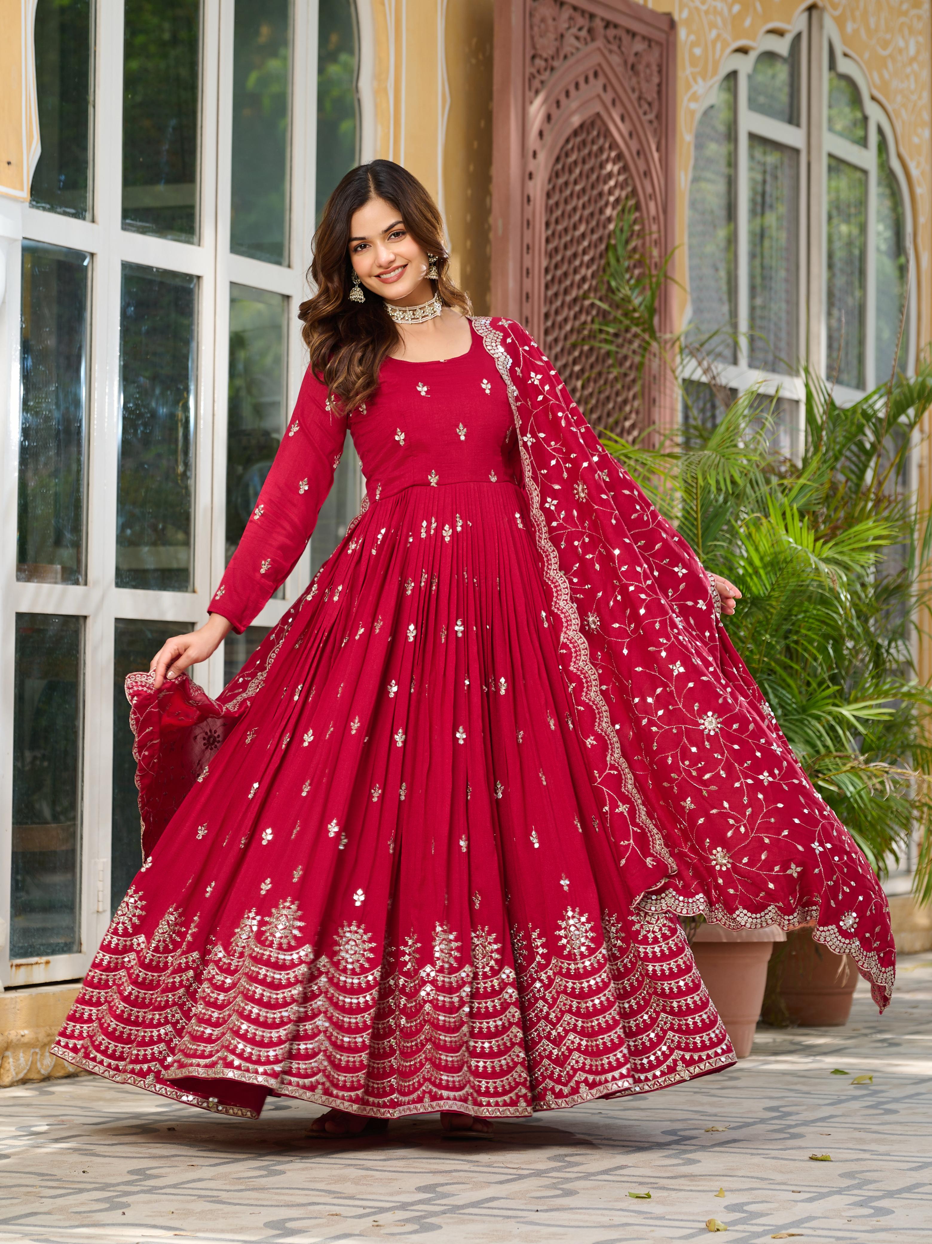  embroidered long gown