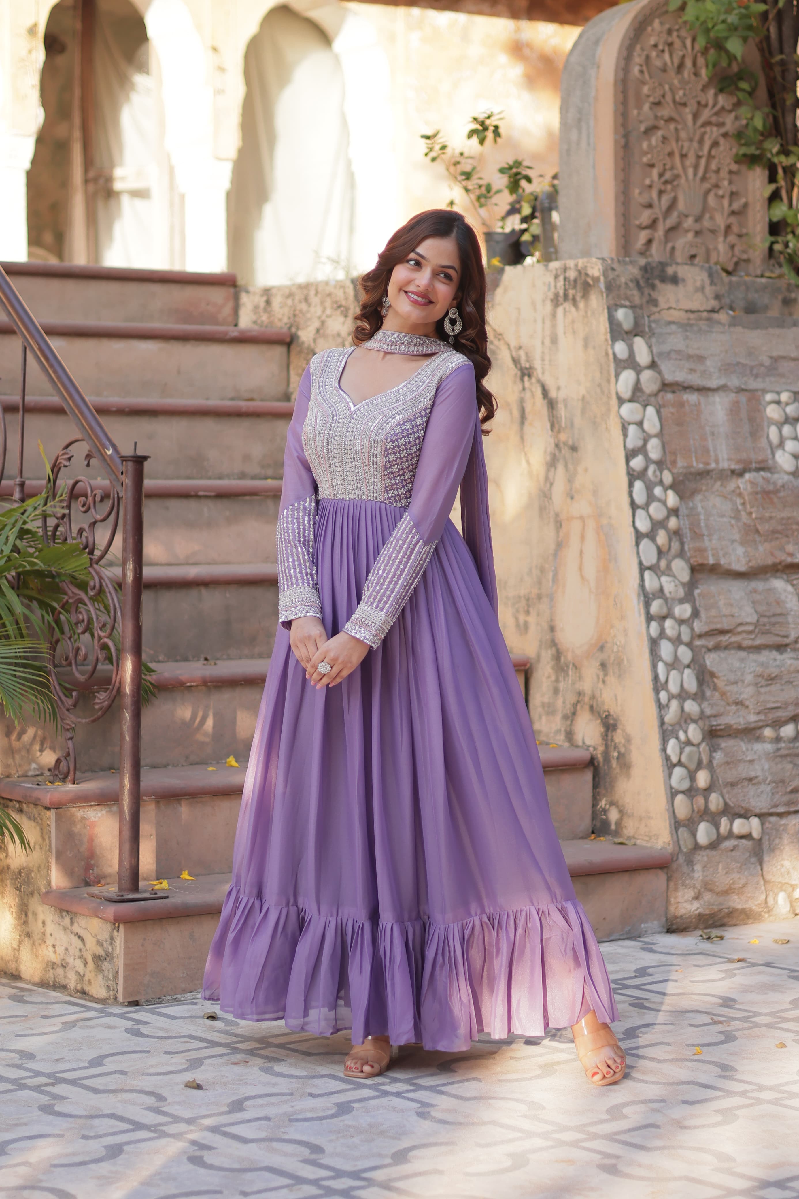 long gown with dupatta