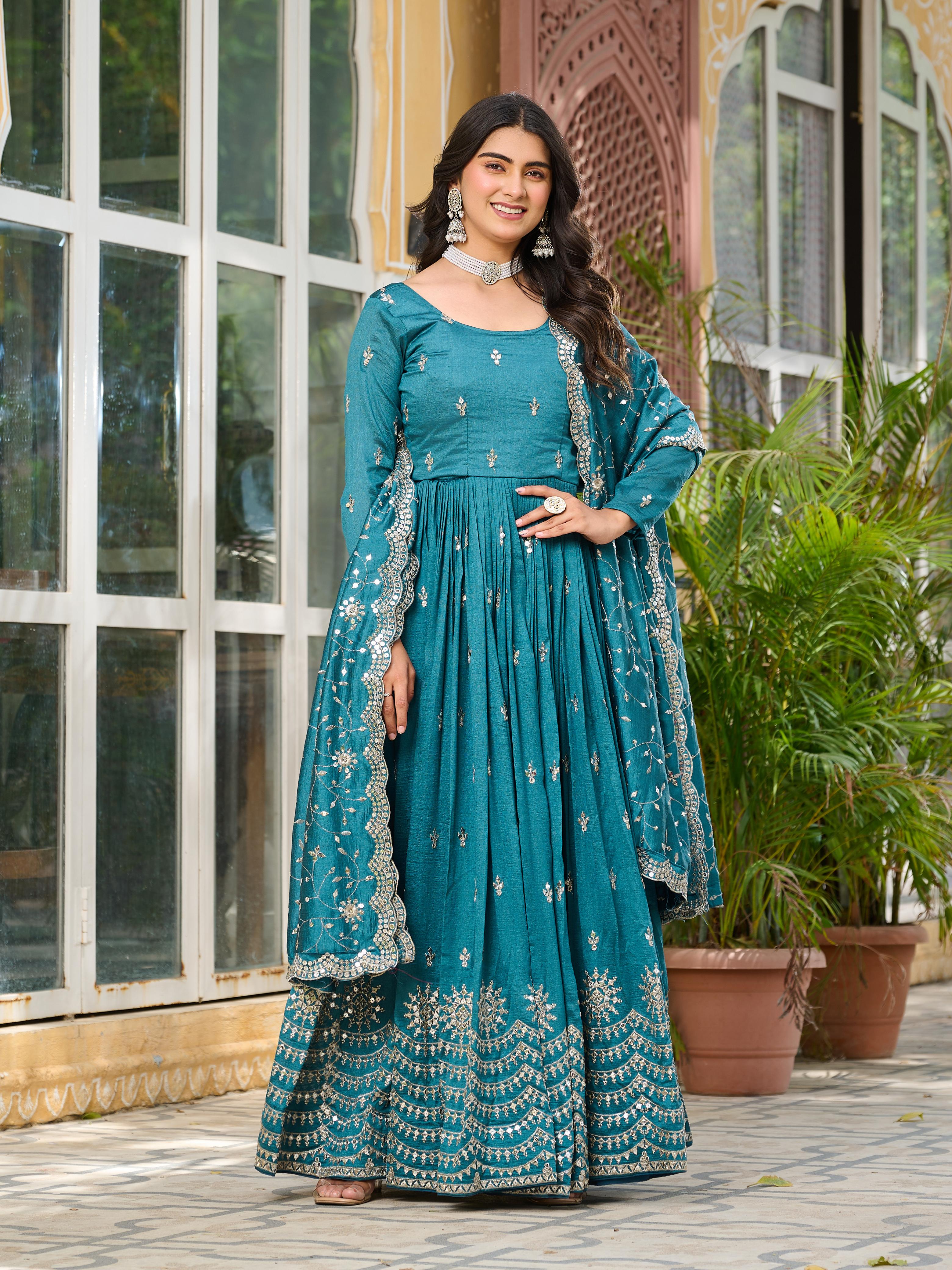 designer gown with flare