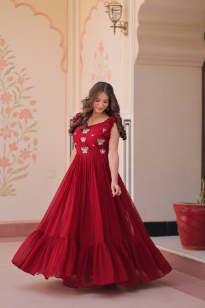 Butterfly Embroidered Gown