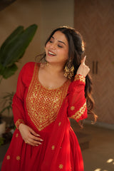 georgette gown with dupatta