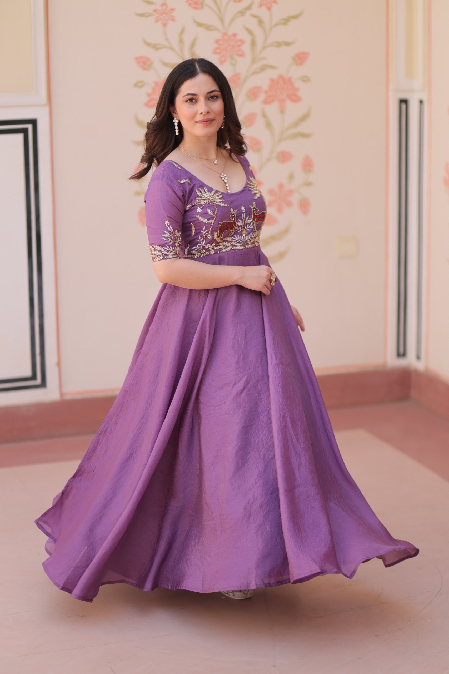 Gold Crush Fabric Gown