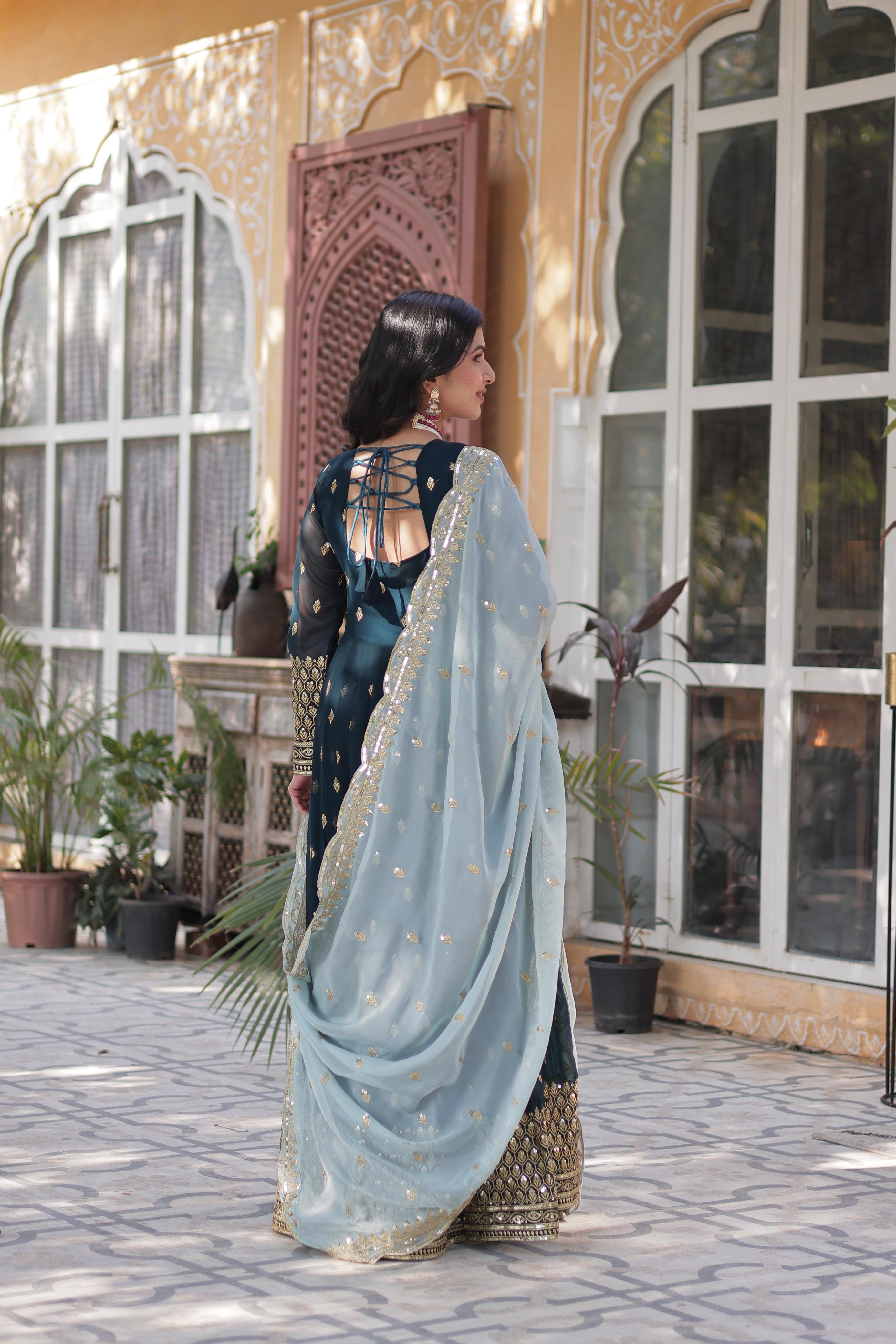  embroidered gown for women