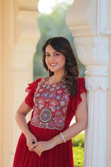 designer maroon gown India