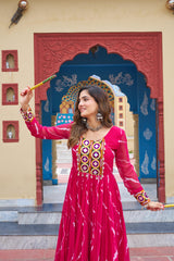  faux georgette Laheriya gown