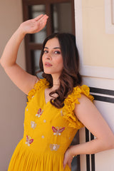  Butterfly Embroidery Dress