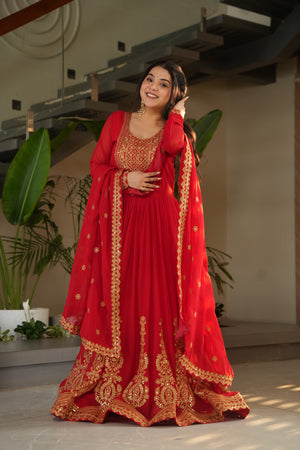 Red Party Wear Gown