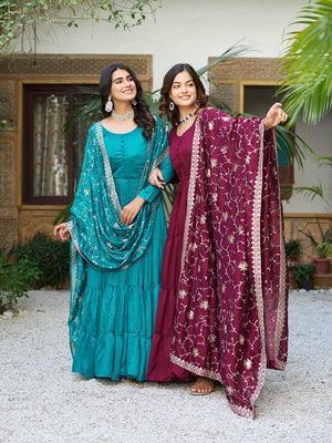  Vichitra Silk Gown
