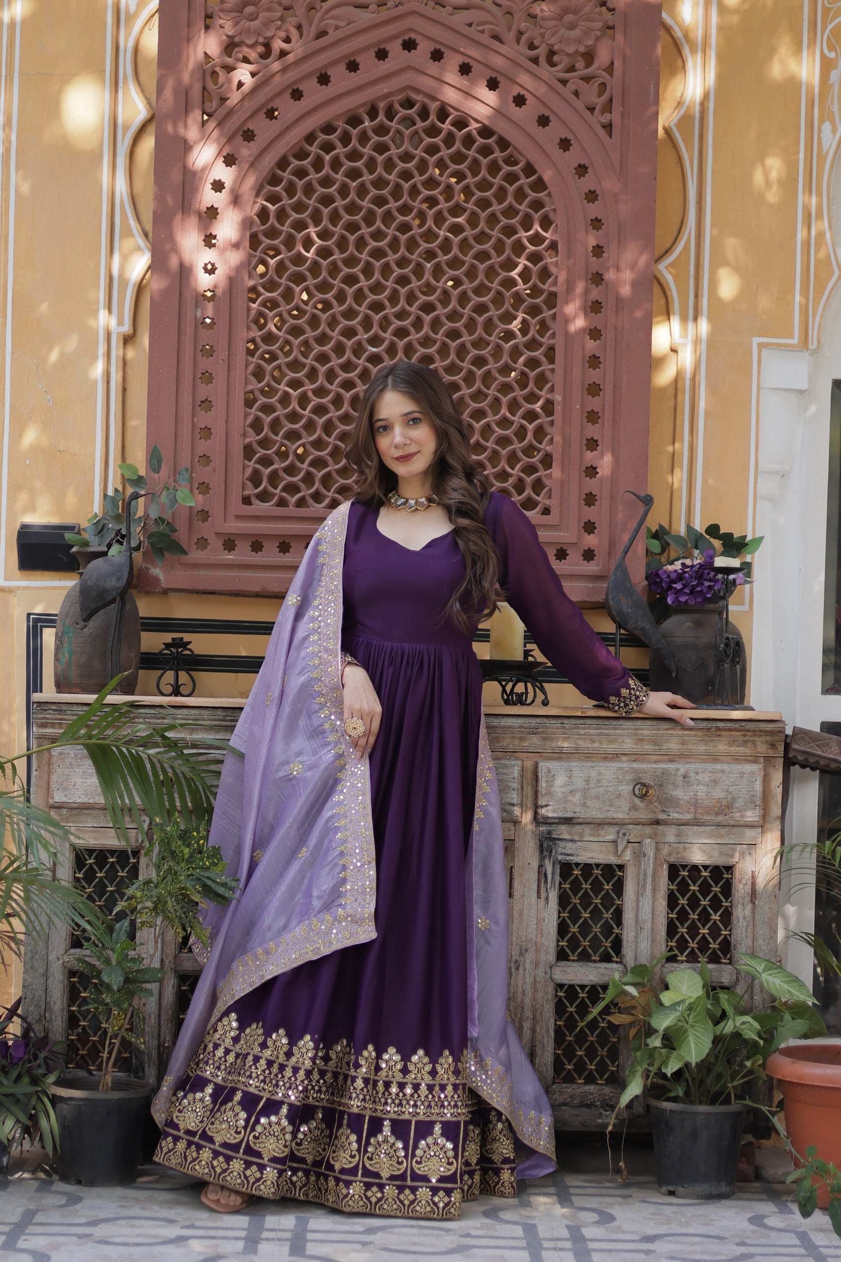  full sleeve gown for women