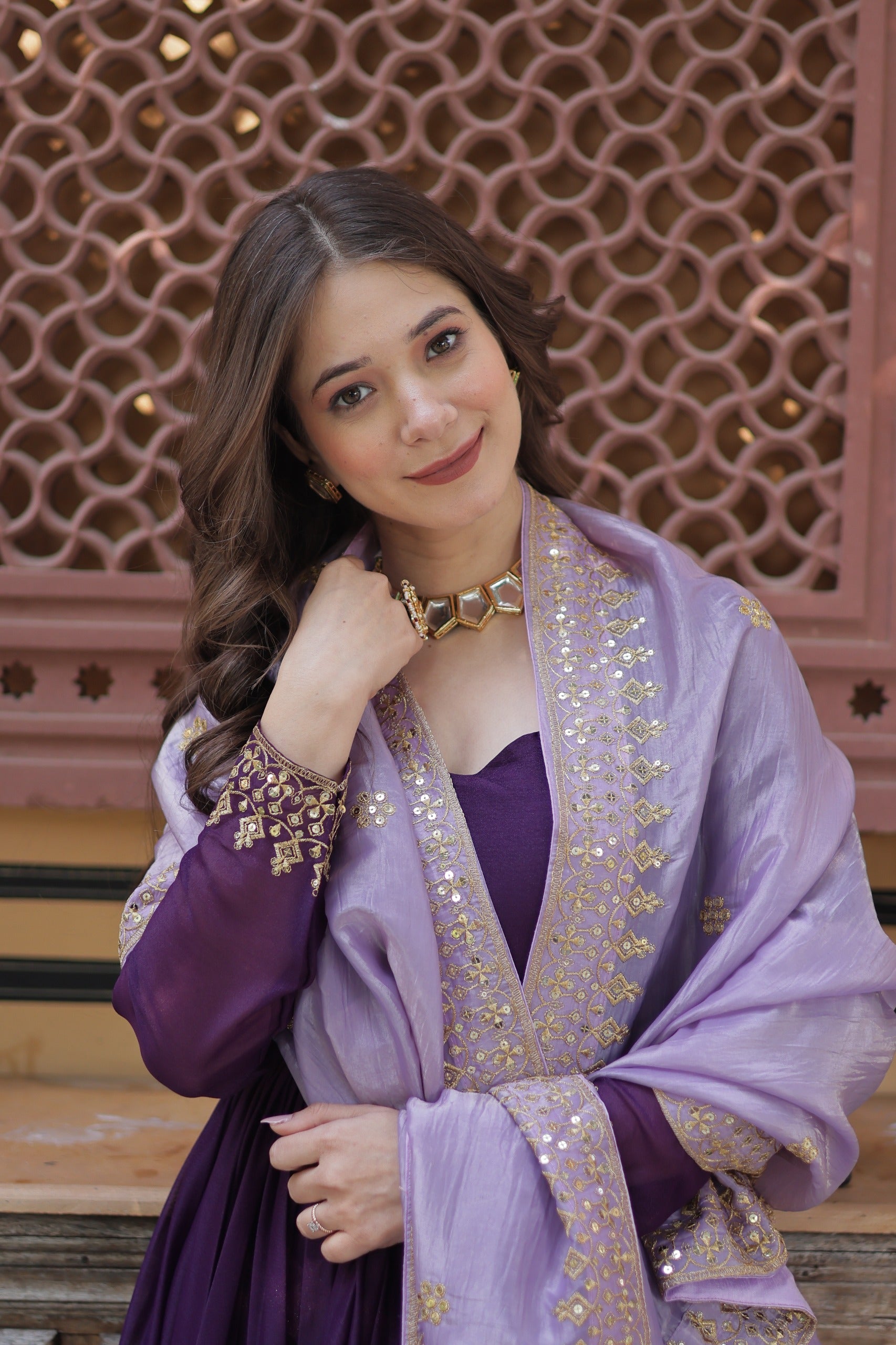  zari sequins gown