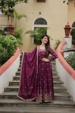 Wine Sharara Suit
