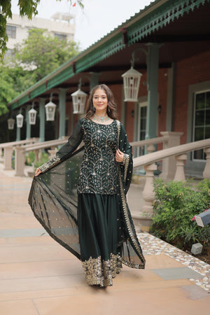 deep green ethnic wear