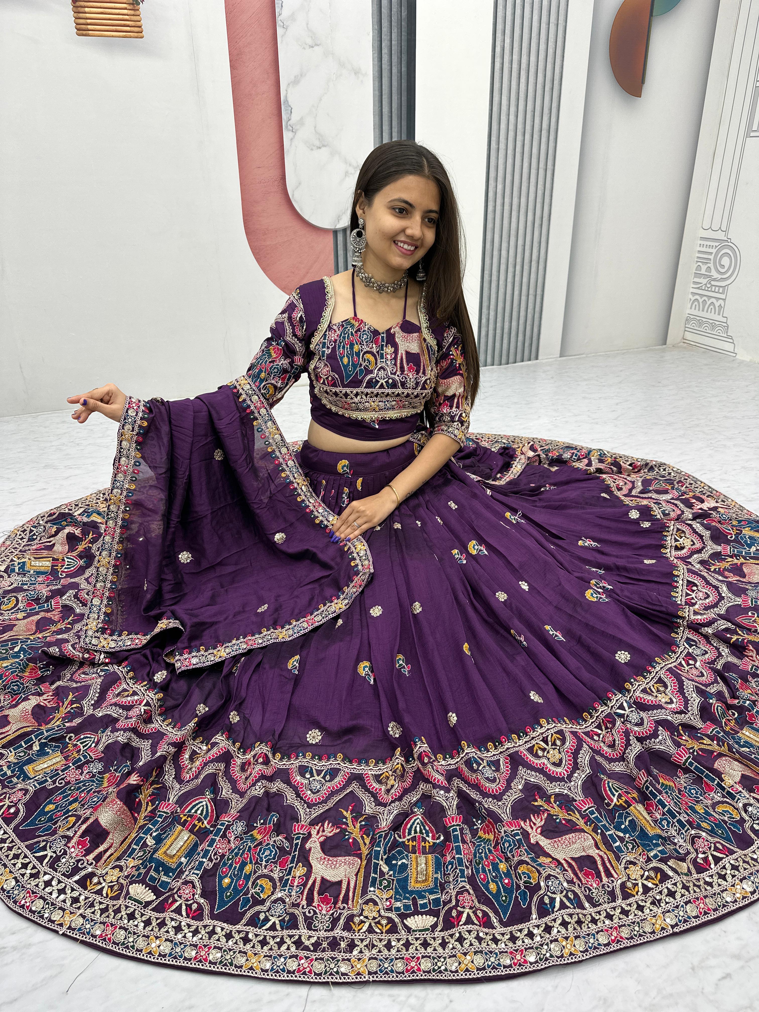 purple lehenga choli set