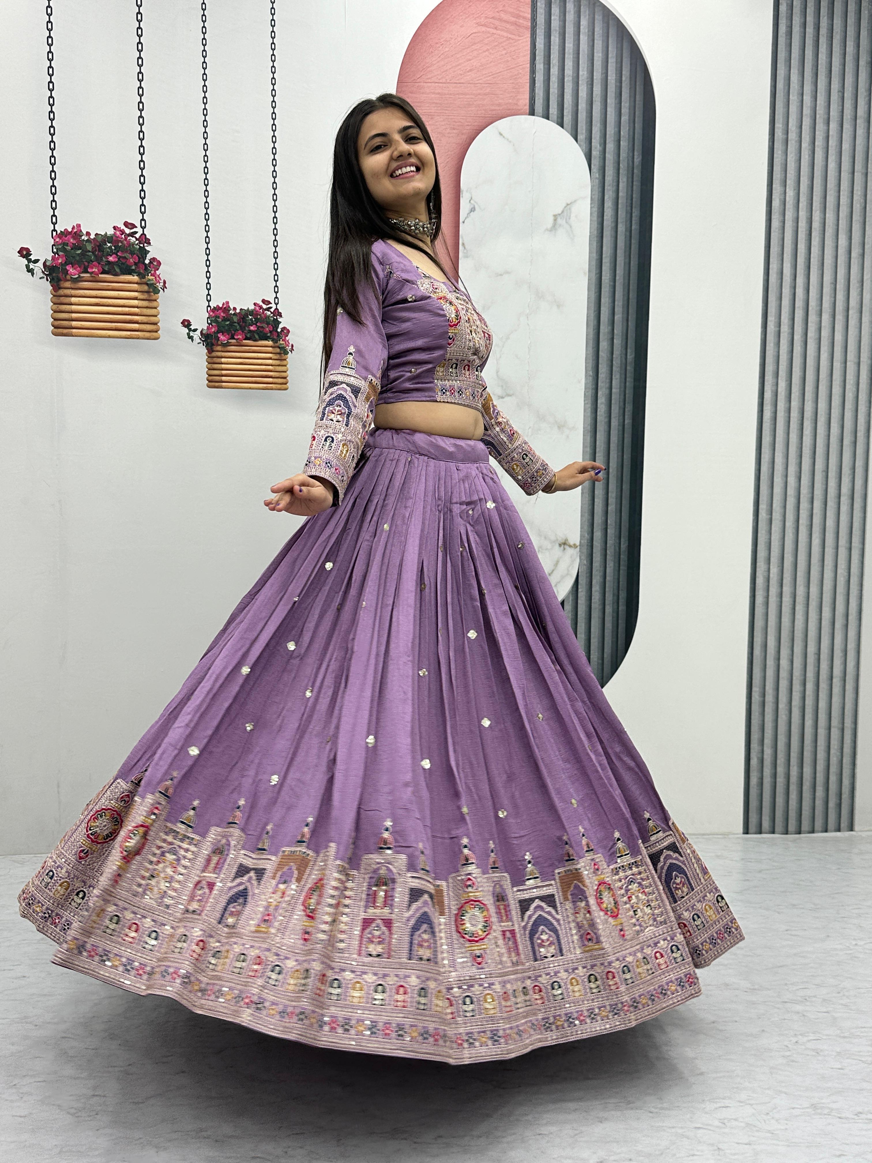 purple lehenga choli set