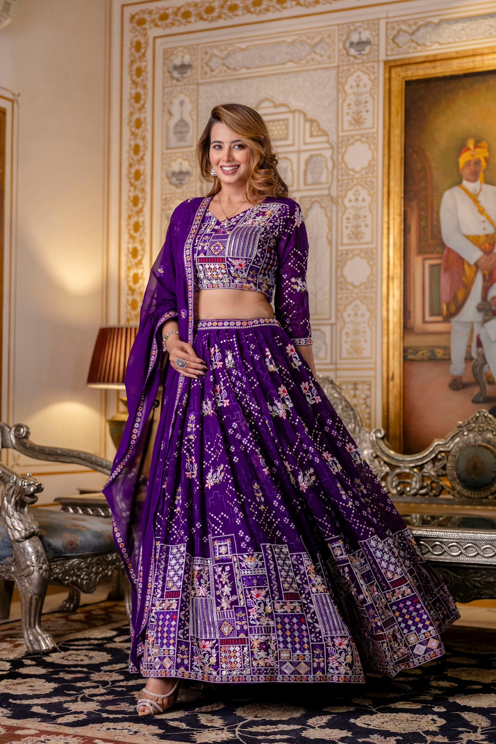 purple lehenga choli
