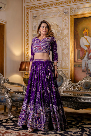 purple bridal lehenga
