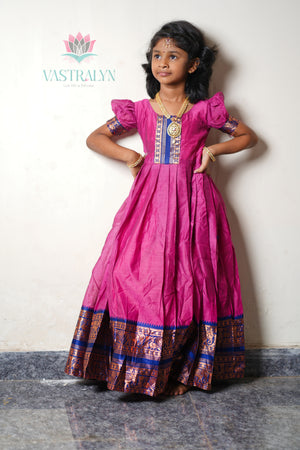 pink silk kid gown