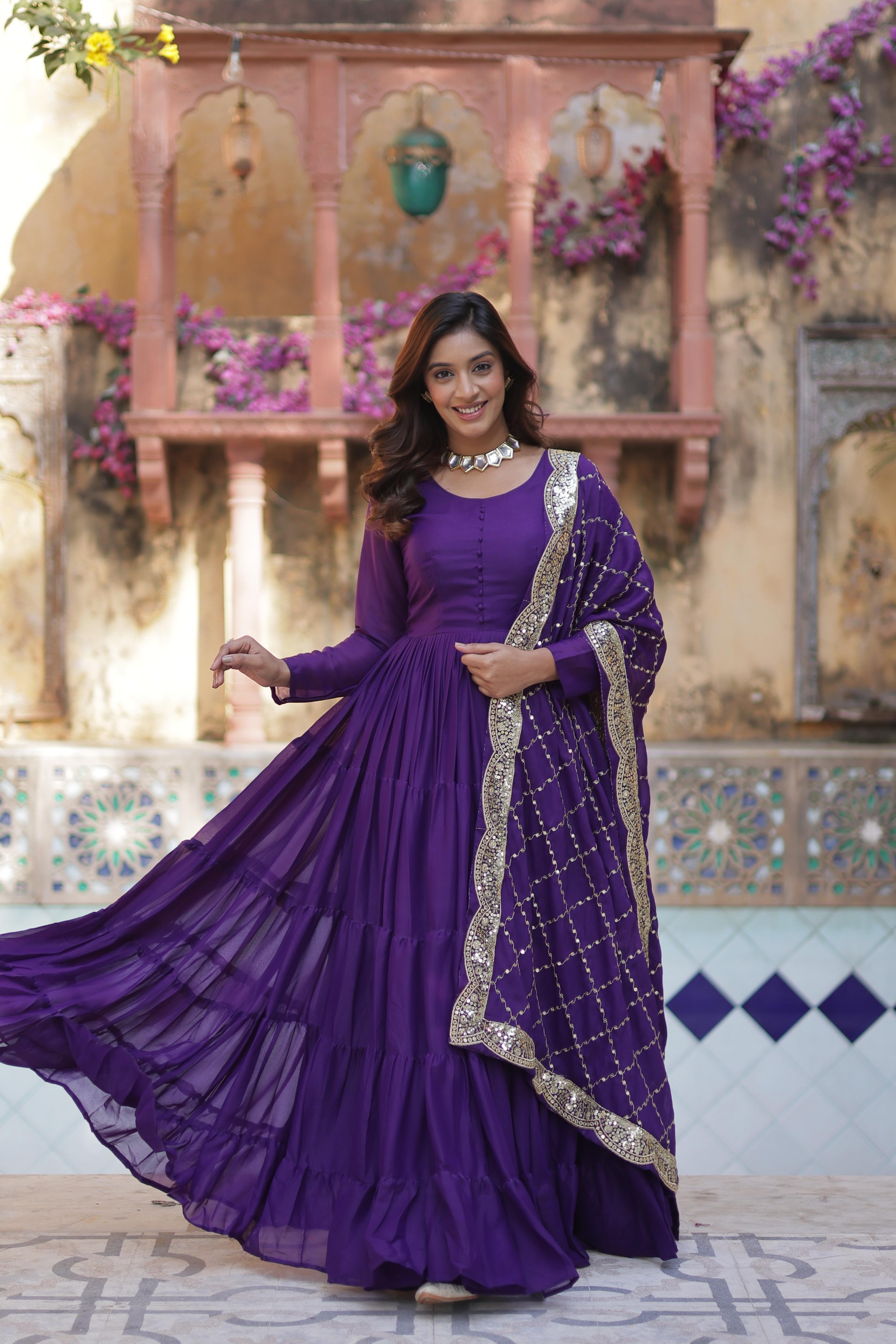 vastralyn Royal purple gown