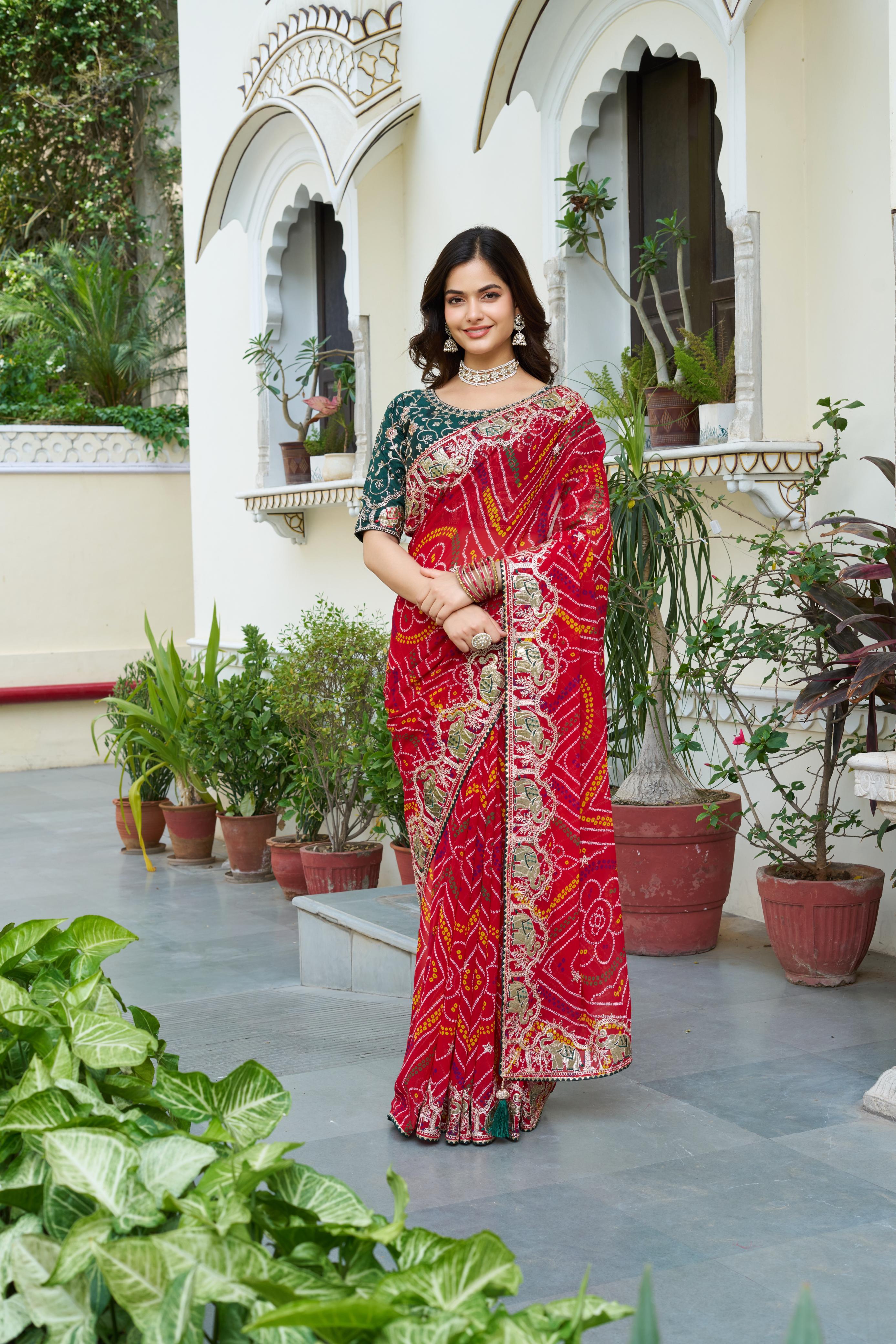  pure bandhani saree