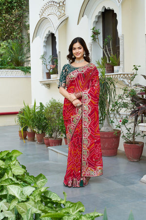  pure bandhani saree