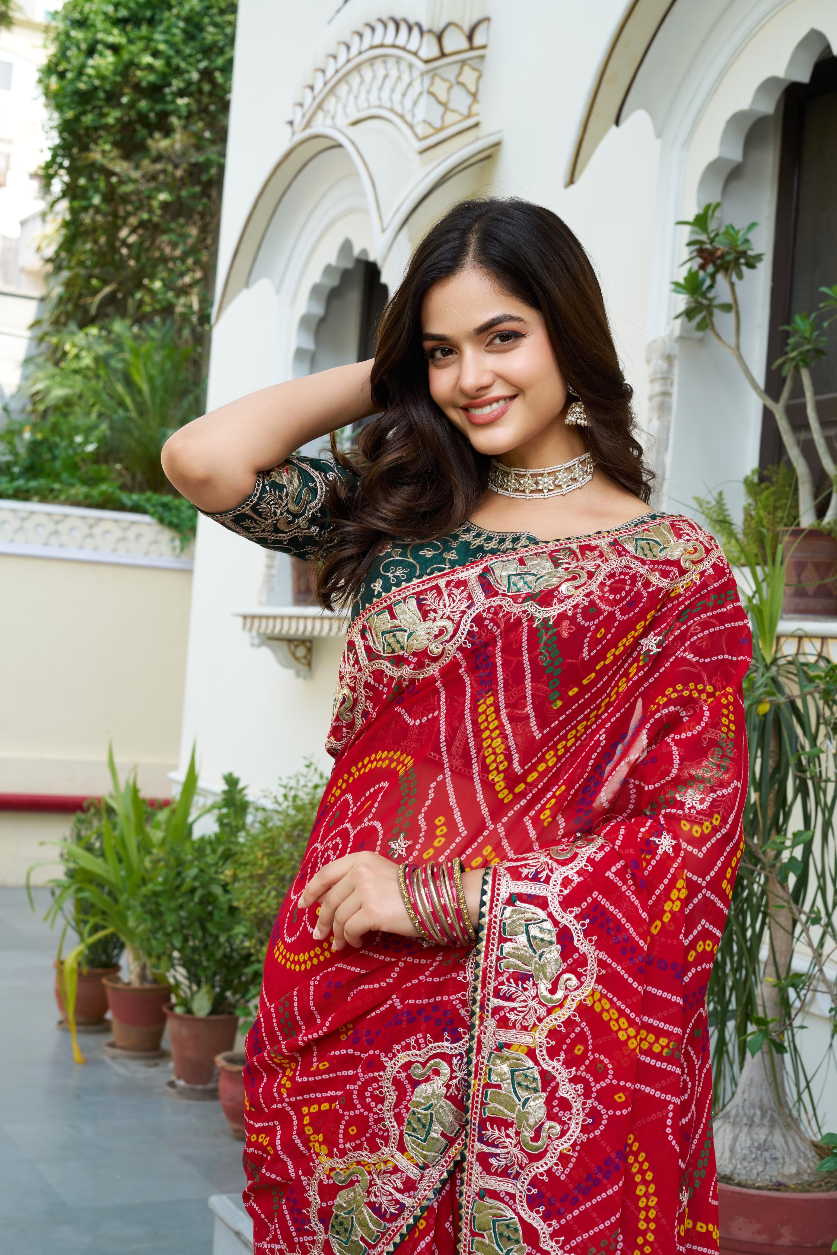  pitha work saree