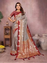 tissue silk saree golden colour